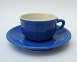 Apilco Flora Blue petit creme coffee cup with saucer