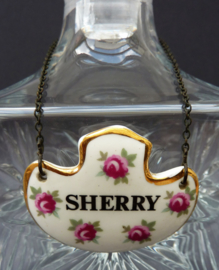 Royal Adderly vintage porcelain decanter label Sherry