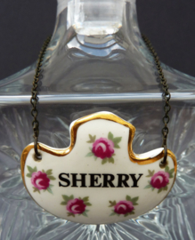 Royal Adderly porseleinen karaf label Sherry