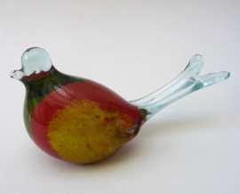 Art Glass vogel in rood en geel