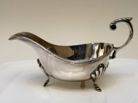 Silver plated footed sauce bowl Rococo style