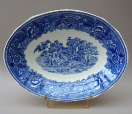 Arabia Landscape Blue deep oval serving bowl 30 cm