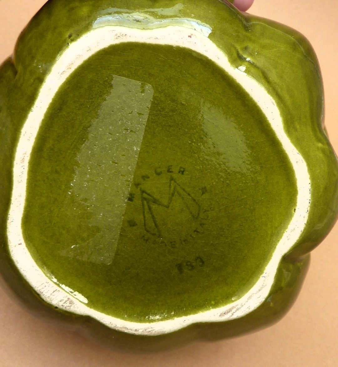 Italian majolica 1970s Artichoke sauce bowl