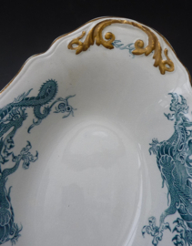 Baker & Co Fenton creamware pedestal centrepiece bowl Dragon ca 1850