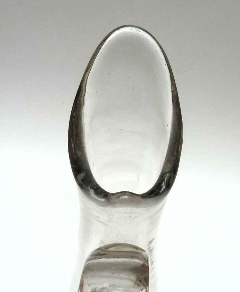 Gegraveerde glazen oorkaraf Griekse Sleutel