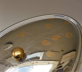 Alpu Puppieni Italiaanse RVS design dekselschaal met gouden details