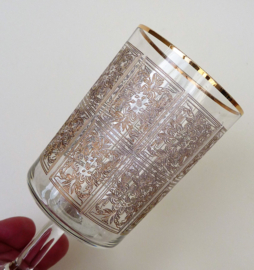 French crystal wine glasses gold encrusted engraved