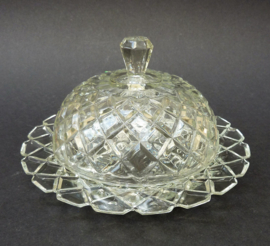 Anchor Hocking Waterford Clear pressed glass butter dish
