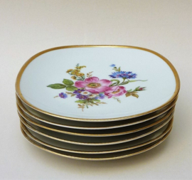 Alka Kunst Mid Century Dresden style porcelain dessert plates