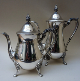 Alpha Plate Sheffield silver plated Rococo style coffee pot and teapot