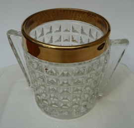 Hollywood Regency persglazen ijsemmer gouden rand jaren 60
