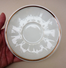Porcelaine Bistro koffiekop en schotel wit met goud