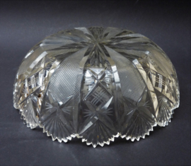 Edwardian strawberry fan cut crystal bowl