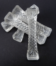 Antique crystal knife rest diamond and fan cut