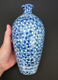 Mosa decor 724 blue white bottle vase with Geisha - set of two