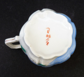 Antieke Japanse Taisho Kutani ware porseleinen demitasse kop en schotel