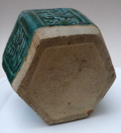 Antieke Chinese groen geglazuurde Shiwan gemberpot 13 cm