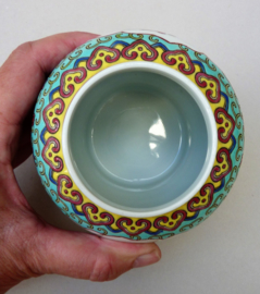 Chinese turquoise porseleinen Wan Shou gemberpot 1960