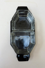 Art Deco glazen condiment potten  zuurstel