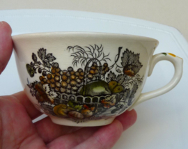 Mason's Fruit basket Brown multi color teacup with saucer
