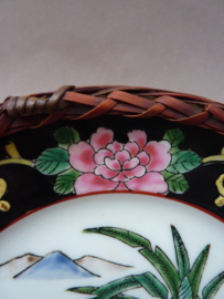 Yamatoku Japan plate in ratan frame