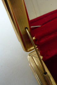 Hollywood Regency gold brocade jewelry box