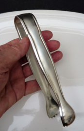 Mid Century silver plated ice cube tongs