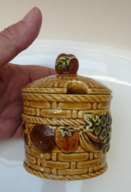 Majolica jampot met deksel