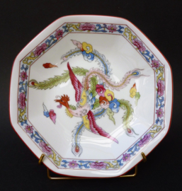 Chinese Famille Rose octagonal bird of paradise dish