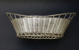 Silver plated oval braided bread basket