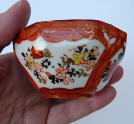 Tashiro Shoten Japanese Taisho Kutani ware porcelain cup with saucer