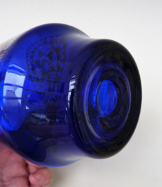 Borske Sklo cobalt blue glass hyacinth bulb vase