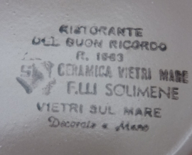Solimene Vietri piatto Buon Ricordo Il Fioretto Latina 1983
