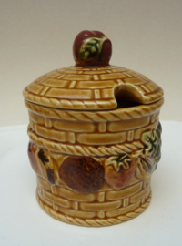 Majolica jampot met deksel