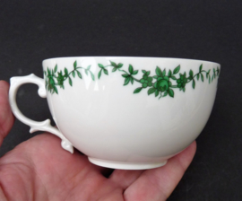 Furstenberg green flower garland cup with saucer