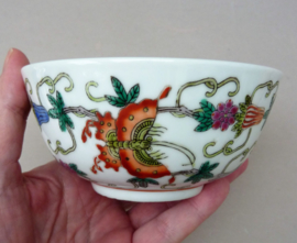 Chinese Jingdezhen 1960 white porcelain butterflies flowers bowl