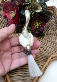 Vintage Kerstornament gesuikerde Zwaan op clip 1930-1950