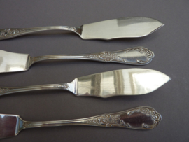 SFAM France antique silver plated fish knife set in Rococo style