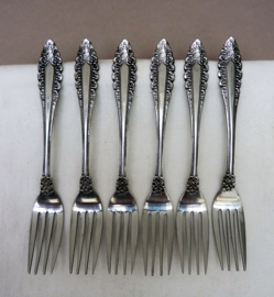 Vintage stainless steel dessert forks Victorian style