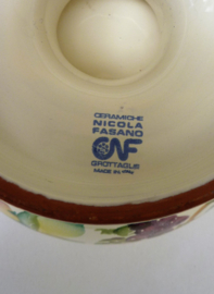 Nicola Fasano Grottaglie faience pedestal fruit bowl