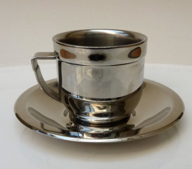 Stella Italy stainless steel espresso coffee cup with saucer