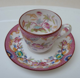 Sarreguemines Minton pattern 216 demitasse cup with saucer