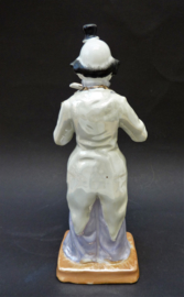 Japans Art Deco lusterware porseleinen beeld clown met viool