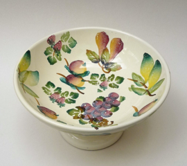 Nicola Fasano Grottaglie faience pedestal fruit bowl