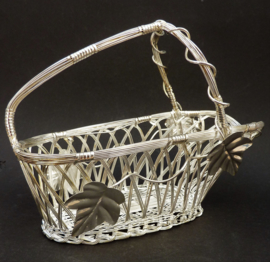 Silver plated braided wine bottle basket