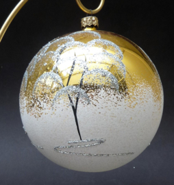 XXL vintage mondgeblazen kerstbal Polen