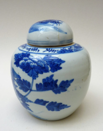 Chinese blue white porcelain ginger jar 19th century