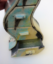 Studio pottery sieradendoosje in jaren 50 stijl