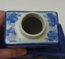 Vintage Blauw Wit Chinees porseleinen theebus