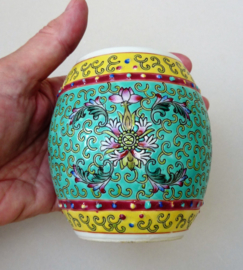Chinese turquoise porcelain Bao Xiang Hua ginger jar 1950